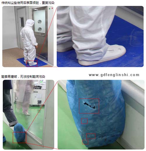 人員進(jìn)入風(fēng)淋室前要裝上無塵服 人員進(jìn)入風(fēng)淋室前要裝上無塵服
